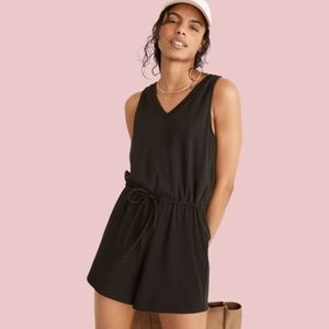 Calvin Klein Sleeveless V-Neck Romper in Black 4